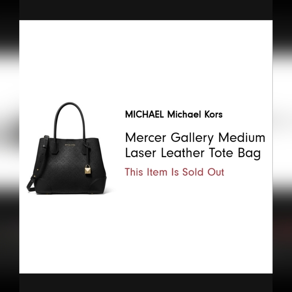 MICHAEL KORS Mercer Gallery Medium Laser Leather Tote Bag - Picture 13 of 13